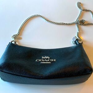 Coach Charlotte leather bag. Silver chain strap